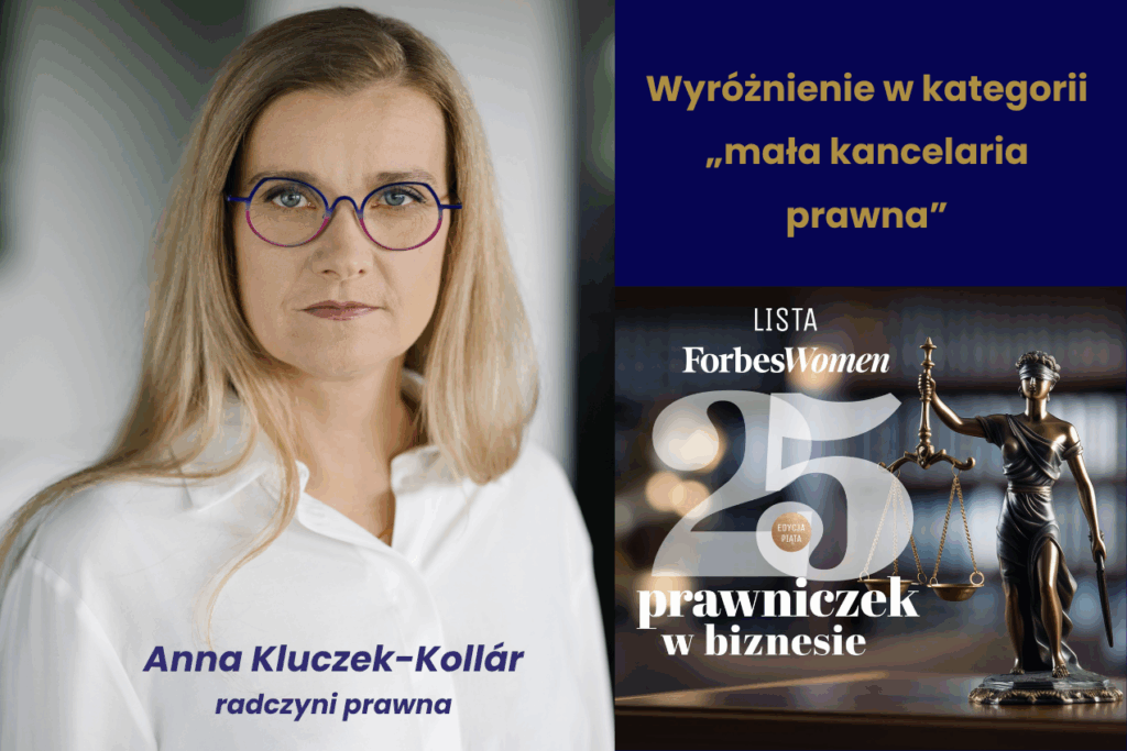 Anna Kluczek Kollar wyróżnienie w rankingu Forbes mała kancelaria prawna
